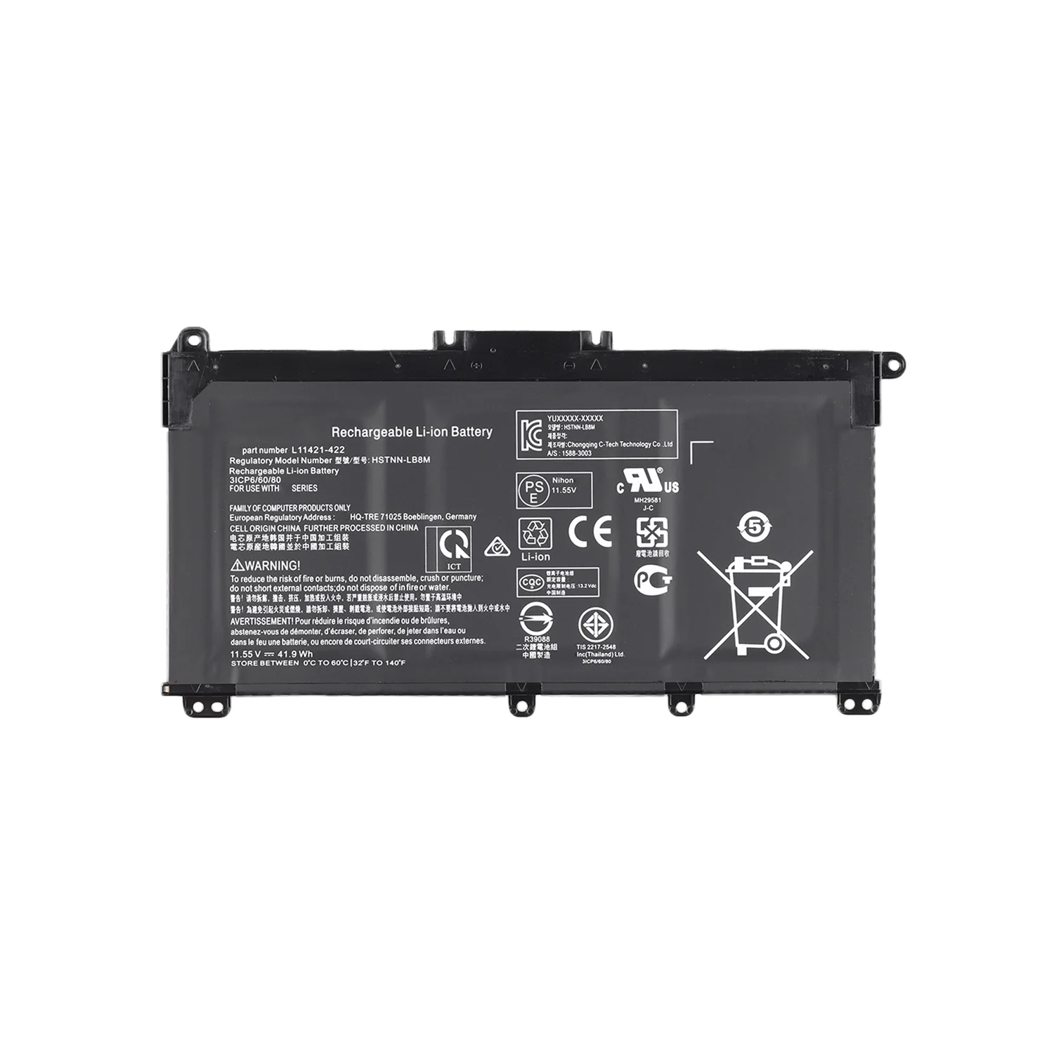 HT03XL 11.55V 41.9Wh Li-ion Laptop Battery for HP Pavilion 14-CE, 15-CS, 15-DA, 250 G7