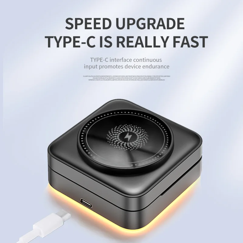 3-in-1 Foldable Wireless Magnetic Charger Station with Night Lamp for Phone, Watch, and Earphones – Model LHT-69 product image 4