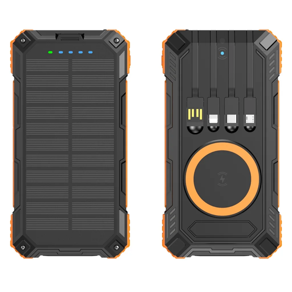 20000mAh Solar Power Bank with Dual USB and Flashlight for Outdoor Use
