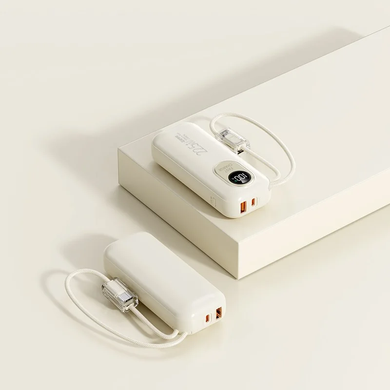 5000mAh Mini Power Bank 22.5W Fast Charging with Built-in Type-C Cable and LED Display product image 3