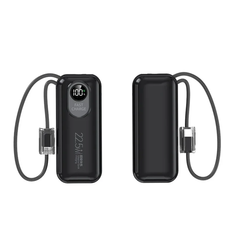 5000mAh Mini Power Bank 22.5W Fast Charging with Built-in Type-C Cable and LED Display product image 4