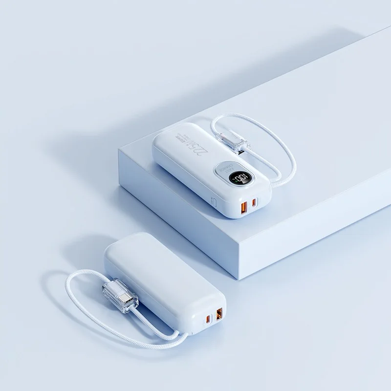 5000mAh Mini Power Bank 22.5W Fast Charging with Built-in Type-C Cable and LED Display product image 5