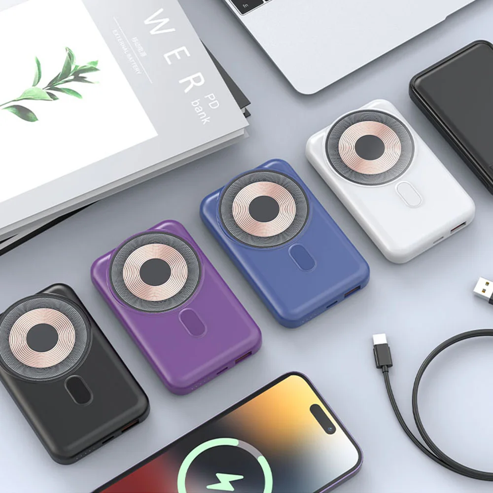 10000mAh Magnetic Wireless Power Bank with USB-C PD and Micro USB product image 3