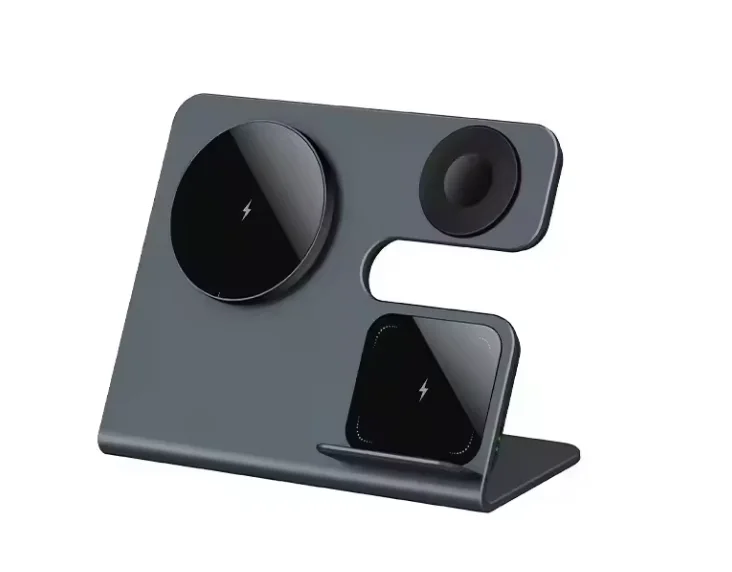 Mackertop SOD-119 3-in-1 Magnetic Wireless Charging Station, 15W Max, Aluminum Alloy