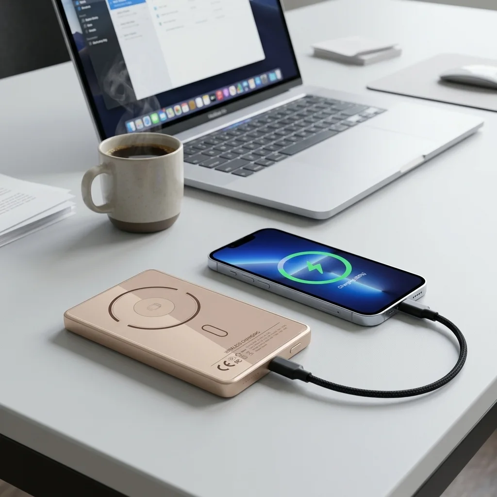 5000mAh Qi2 15W Magnetic Wireless Power Bank with Digital Display – Aluminum Alloy, PD 20W, for Mobile, Earphone, Watch product image 3