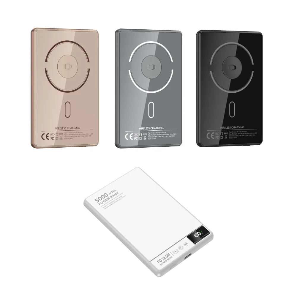 5000mAh Qi2 15W Magnetic Wireless Power Bank with Digital Display – Aluminum Alloy, PD 20W, for Mobile, Earphone, Watch product image 6