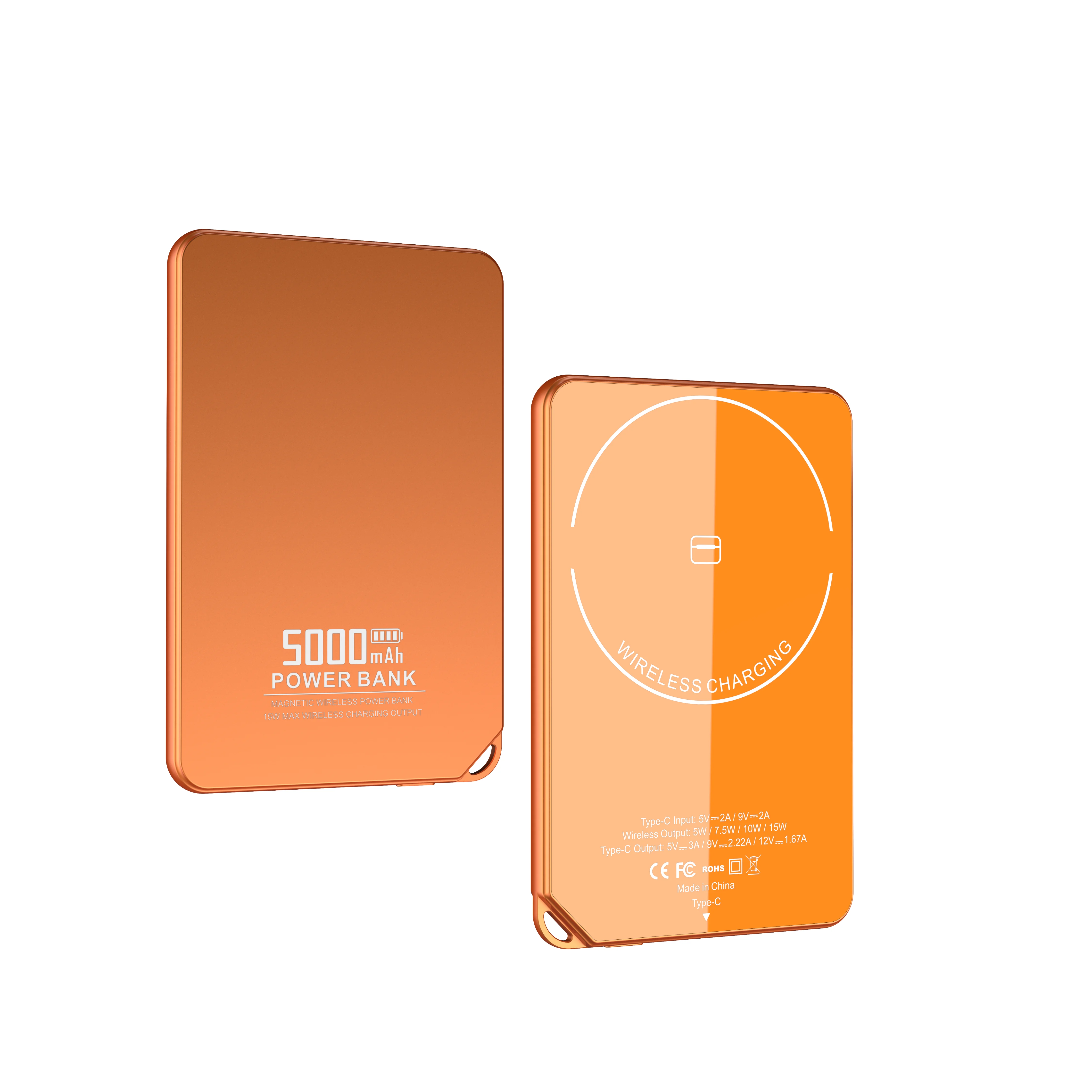 Private CNC 7.3mm Super Slim Aluminum Alloy Glass 5000mAh Magnetic Wireless Power Bank with Power Display for Phone Earphone product image 3