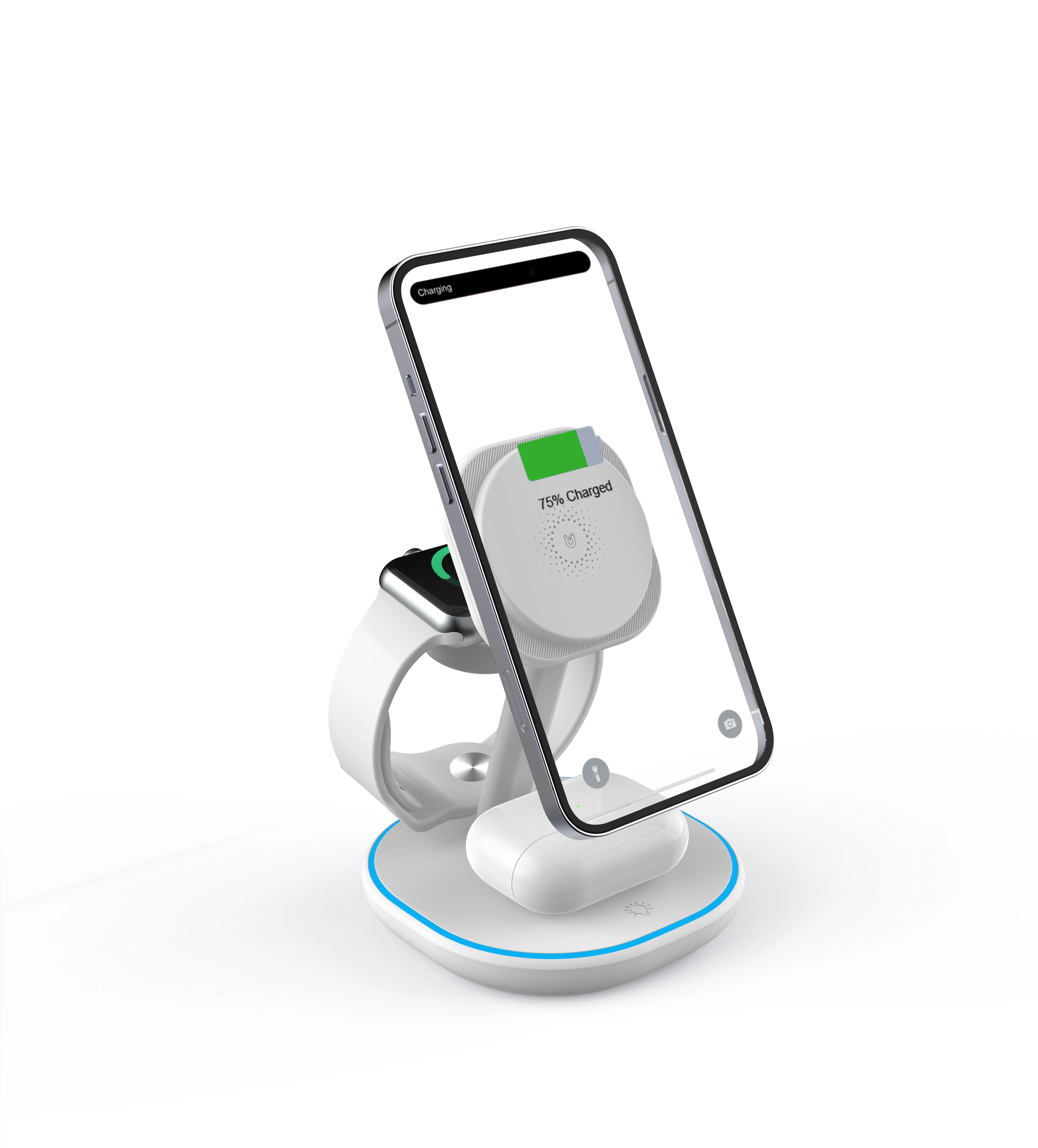 Z27 3-in-1 Foldable Wireless Charger – 15W Fast Magnetic Charging for Phone, Watch, Earphones product image 4