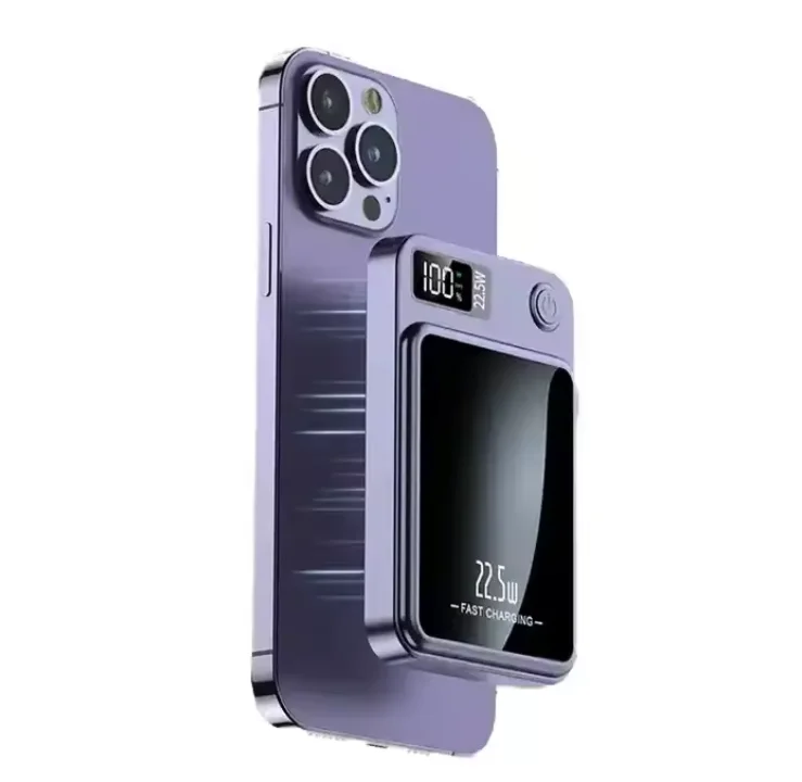 10000mAh Magnetic Wireless Power Bank with PD 20W and Digital Display
