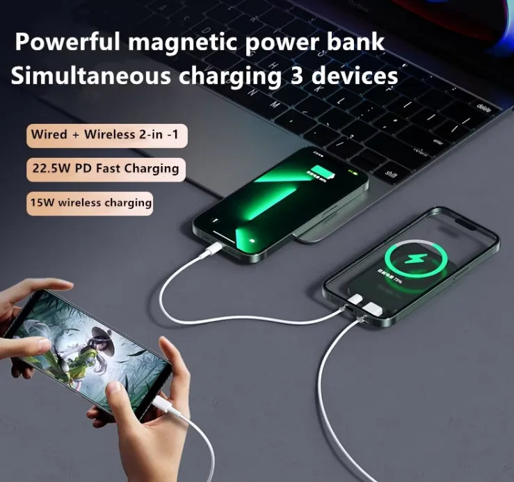 10000mAh Magnetic Wireless Power Bank with PD 20W and Digital Display product image 5