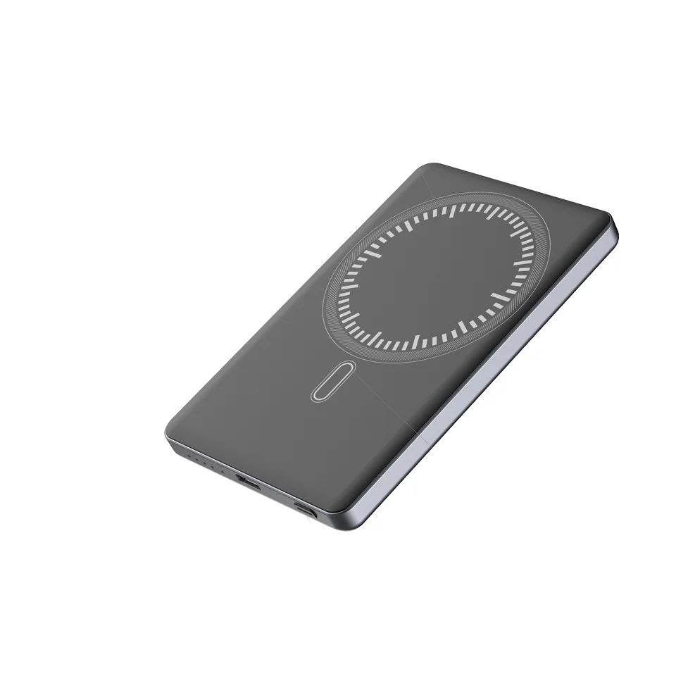 5000mAh Magnetic Wireless Power Bank with Type-C Fast Charging 15W – Aluminum Alloy