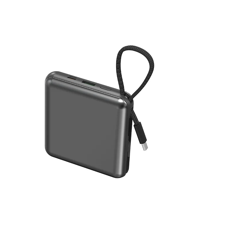 Mini Portable Charger Power Station 10000mAh Fast Charging 18W LED Display Type C Input Built-In Charging Cable Li-Polymer product image 2